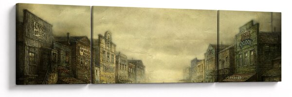 Obraz westernového městečka (170x50 cm)