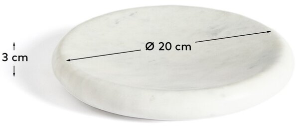 Kave Home Bílý mramorový podnos Obena Ø 20 cm