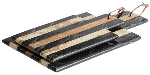 Kave Home Béžovo-černé mramorové servírovací prkénko Surne 40 x 23 cm