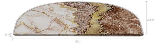 Nášlapy na schody ve světle hnědo-krémové barvě v sadě 16 ks 20x65 cm Golden Marble – Vitaus