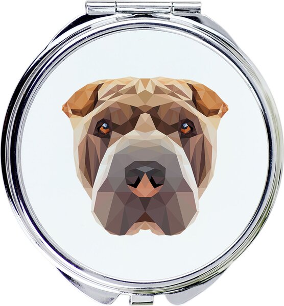 Shar Pei – Zrcadlo značky Art-Dog s fotografií a geometrickým vzorem