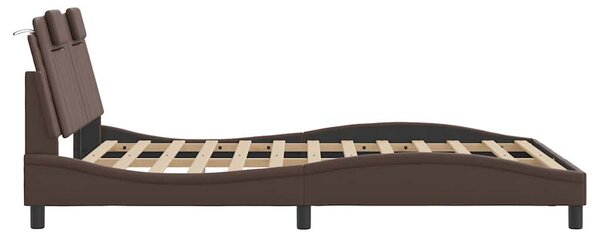 Rám postele Viana bez matrace hnědý 120x200 cm umělá kůže 3208084