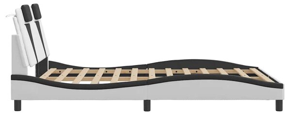 Rám postele Viana bez matrace bílý a černý 120 x 200 cm umělá kůže 3208088