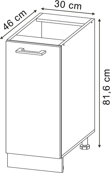 Lékárničková skříňka Vicco R-Line Černý beton 30 cm PD Antracit, Model 47560