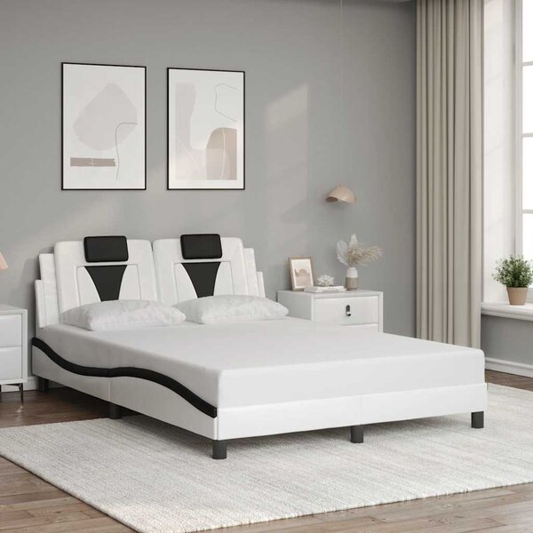 Rám postele Viana bez matrace bílý a černý 120 x 200 cm umělá kůže 3208088
