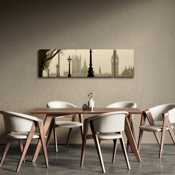 Obraz - Londýn v mlze, Anglie (170x50 cm)