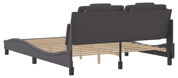 Rám postele Viana bez matrace šedý 160x200 cm umělá kůže 3208106