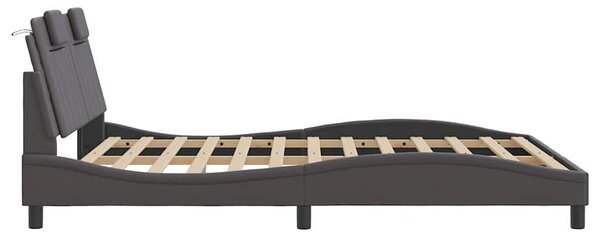 Rám postele Viana bez matrace šedý 160x200 cm umělá kůže 3208106