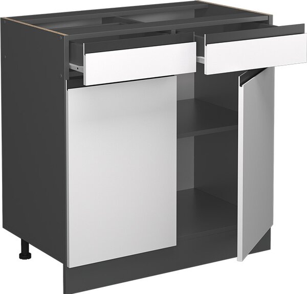 Spodní skříňka kuchyňské linky Vicco R-Line Bílá 80 cm Tvar J, bez pracovní desky, Model 39726