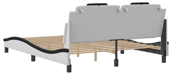 Rám postele Viana bez matrace bílý a černý 160 x 200 cm umělá kůže 3208109