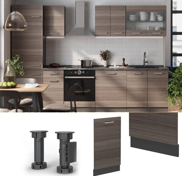 Čelní panel myčky Vicco R-Line Ušlechtilá šedá 45 cm , PD Antracit, Model 55026