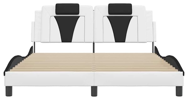 Rám postele Viana bez matrace bílý a černý 160 x 200 cm umělá kůže 3208109