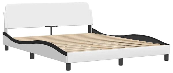 Postel s matrací Dover bílá a černá 160 x 200 cm umělá kůže 3208443