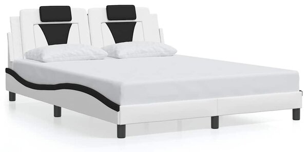 Rám postele Viana bez matrace bílý a černý 160 x 200 cm umělá kůže 3208109