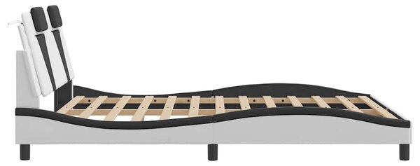 Rám postele Viana bez matrace bílý a černý 160 x 200 cm umělá kůže 3208109