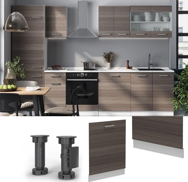 Čelní panel myčky Vicco R-Line Ušlechtilá šedá 60 cm , PD Antracit, Model 55000