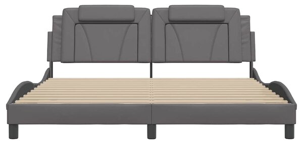 Rám postele Viana bez matrace šedý 180x200 cm umělá kůže 3208113