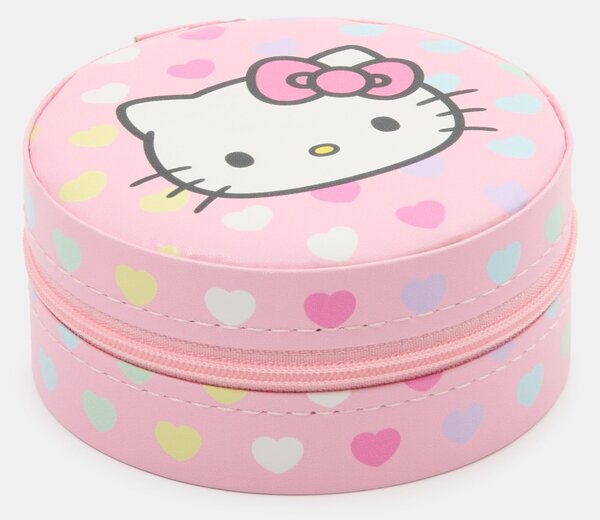 Sinsay - Šperkovnice z imitace kůže s přihrádkami a zrcátkem Hello Kitty - růžová