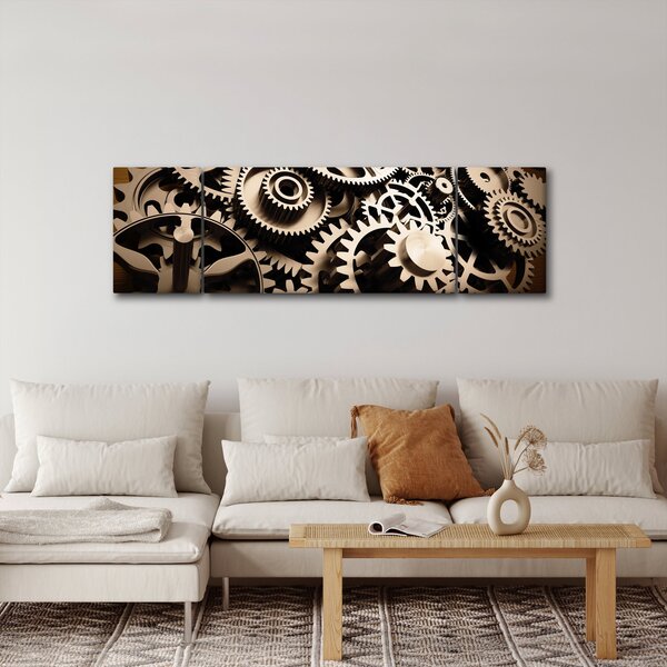 Obraz - Hodinové součástky (170x50 cm)