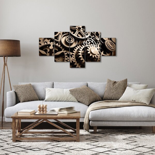 Obraz - Hodinové součástky (125x70 cm)