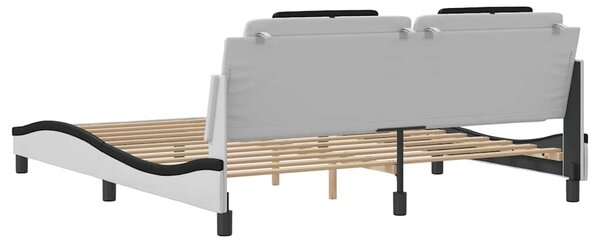 Rám postele Viana bez matrace bílý a černý 180 x 200 cm umělá kůže 3208116
