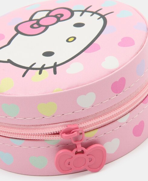 Sinsay - Šperkovnice z imitace kůže s přihrádkami a zrcátkem Hello Kitty - růžová