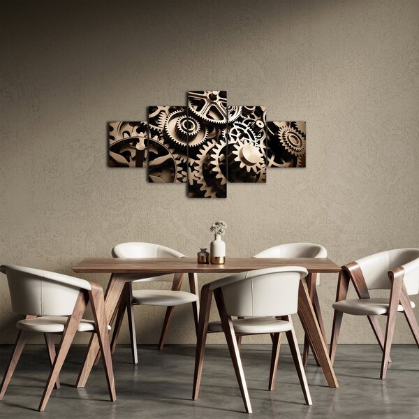 Obraz - Hodinové součástky (125x70 cm)