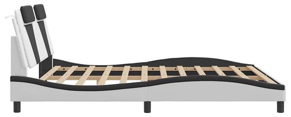 Rám postele Viana bez matrace bílý a černý 180 x 200 cm umělá kůže 3208116