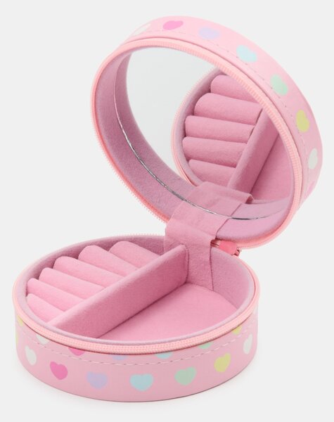Sinsay - Šperkovnice z imitace kůže s přihrádkami a zrcátkem Hello Kitty - růžová