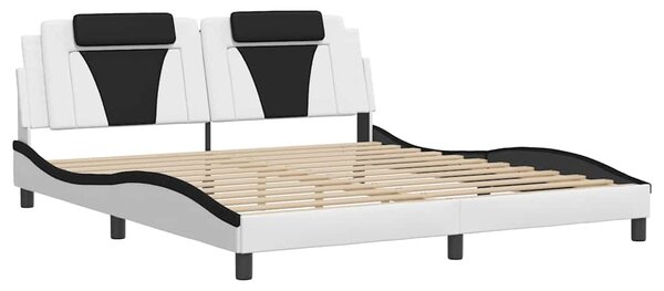 Rám postele Viana bez matrace bílý a černý 180 x 200 cm umělá kůže 3208116