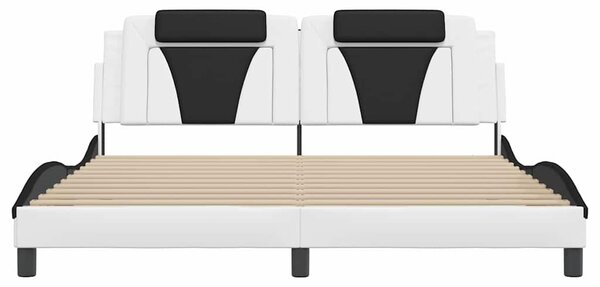 Rám postele Viana bez matrace bílý a černý 180 x 200 cm umělá kůže 3208116