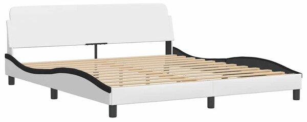 Rám postele Viana bez matrace bílý a černý 180 x 200 cm umělá kůže 3208116
