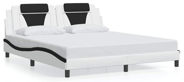 Rám postele Viana bez matrace bílý a černý 180 x 200 cm umělá kůže 3208116