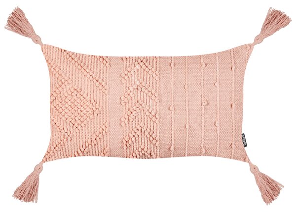Sada 2 dekorativních polštářů VALVARIA Bavlna 30 x 50 cm Broskvová Cik-cak vzor