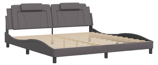 Rám postele Viana bez matrace šedý 200x200 cm umělá kůže 3208120