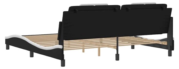 Rám postele Viana bez matrace černý a bílý 200 x 200 cm umělá kůže 3208122