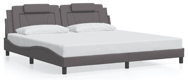 Rám postele Viana bez matrace šedý 200x200 cm umělá kůže 3208120