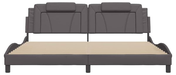 Rám postele Viana bez matrace šedý 200x200 cm umělá kůže 3208120