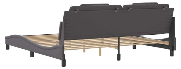 Rám postele Viana bez matrace šedý 200x200 cm umělá kůže 3208120