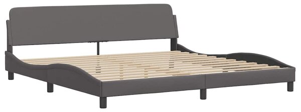 Rám postele Viana bez matrace šedý 200x200 cm umělá kůže 3208120