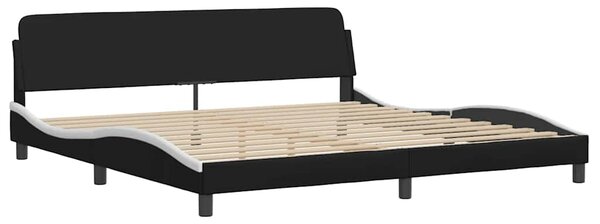Rám postele Viana bez matrace černý a bílý 200 x 200 cm umělá kůže 3208122