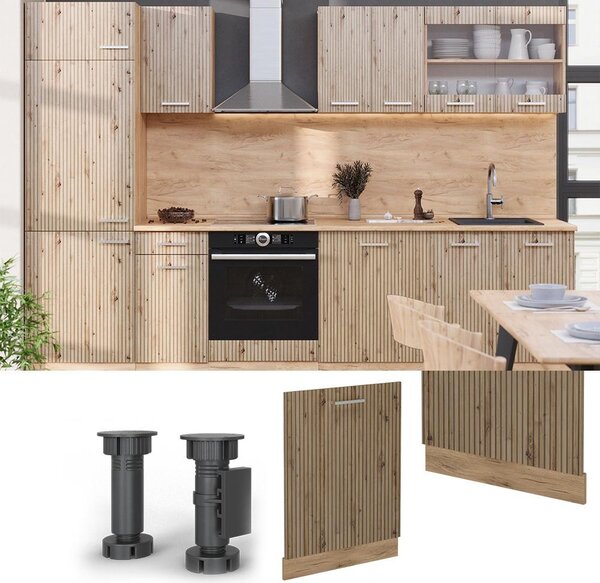 Čelní panel myčky Vicco R-Line Řemeslný dub 60 cm bez pracovní desky, Model 54622