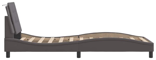 Rám postele bez matrace Zadar šedý 80 x 200 cm umělá kůže 3208145