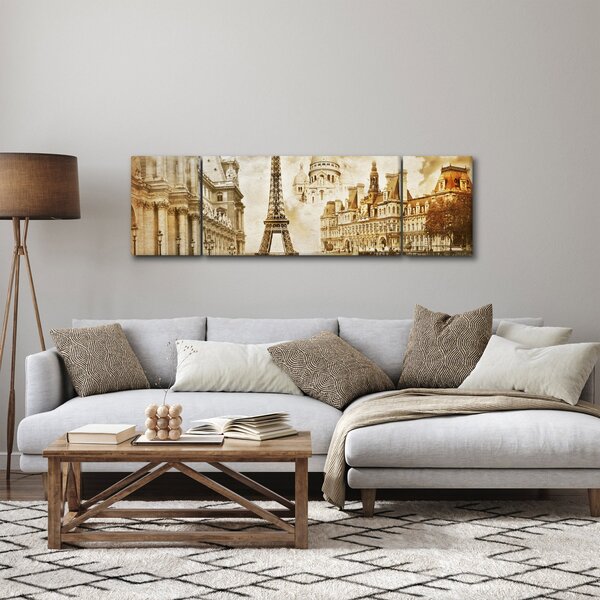 Obraz - Pařížské památky (170x50 cm)