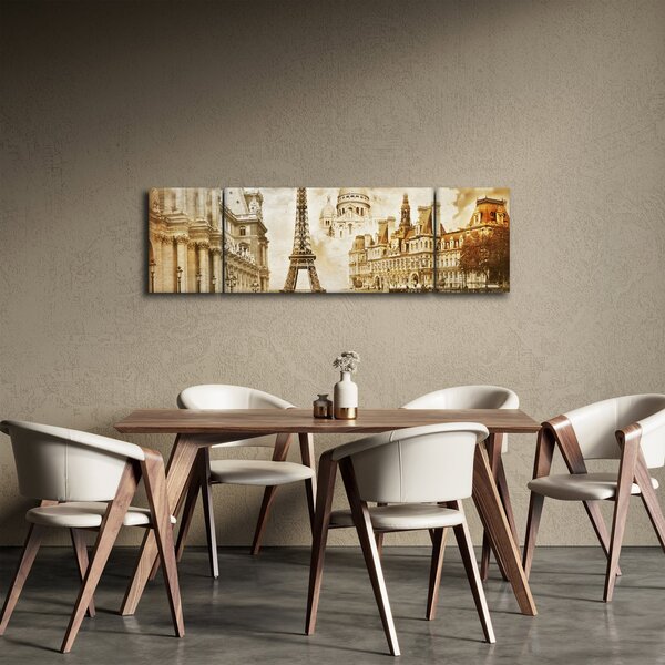Obraz - Pařížské památky (170x50 cm)