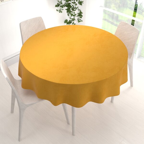 Biante Sametový kulatý ubrus Velvet Premium SVP-037 Zlatavě oranžový Ø 110 cm