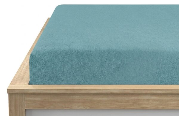 Fleecové napínací prostěradlo MOLTON modrozelené 90 x 200 cm