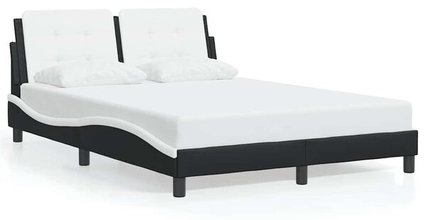 Rám postele bez matrace Zadar černý a bílý 120 x 200 cm umělá kůže 3208175