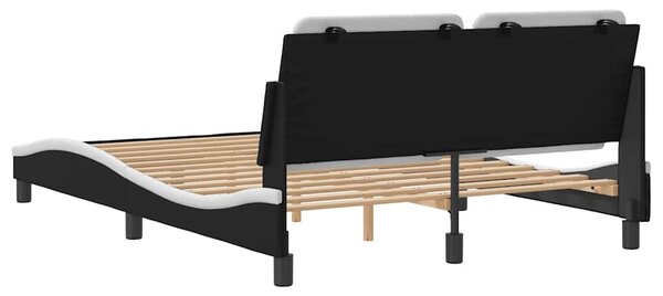 Rám postele bez matrace Zadar černý a bílý 120 x 200 cm umělá kůže 3208175