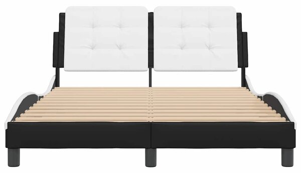 Rám postele bez matrace Zadar černý a bílý 120 x 200 cm umělá kůže 3208175